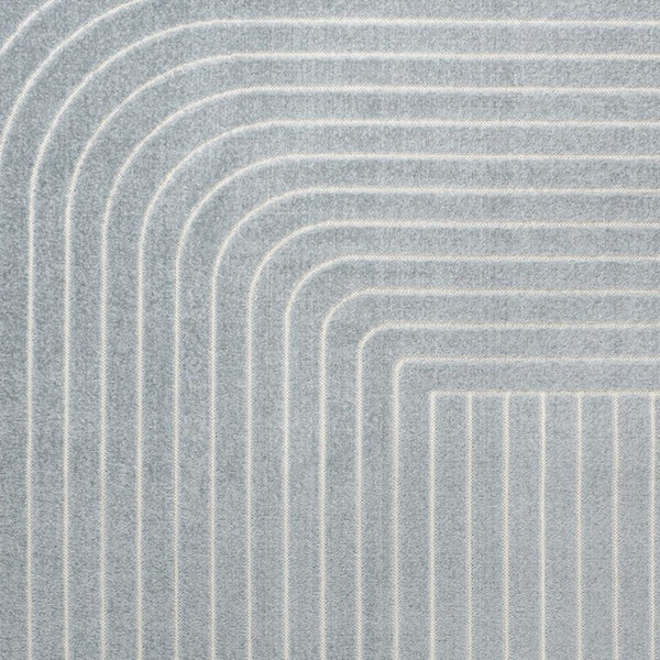 HomeRoots 8' Light Blue and Cream Striped Area Rug - Durable Indoor/Outdoor Design for Coastal Spaces, Easy Care 703719