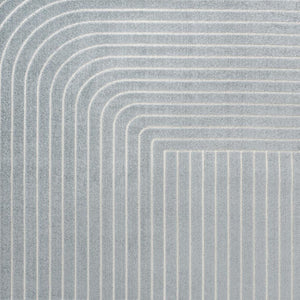 HomeRoots 8' Light Blue and Cream Striped Area Rug - Durable Indoor/Outdoor Design for Coastal Spaces, Easy Care 703719