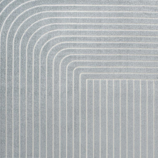 HomeRoots 8' Light Blue and Cream Striped Area Rug - Durable Indoor/Outdoor Design for Coastal Spaces, Easy Care 703719