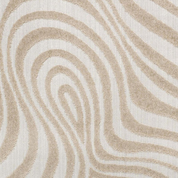 HomeRoots 8' X 10' Beige and Cream Abstract Area Rug – Stylish Indoor/Outdoor Design for Any Space! 703720