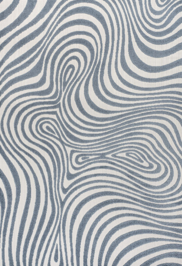 HomeRoots 8' X 10' Dark Blue and Cream Abstract Area Rug – Versatile Indoor/Outdoor Decor with Durable Design 703721