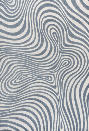 HomeRoots 8' X 10' Dark Blue and Cream Abstract Area Rug – Versatile Indoor/Outdoor Decor with Durable Design 703721