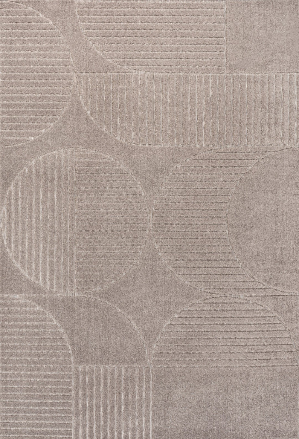 HomeRoots 8' X 10' Stylish Taupe and Beige Striped Area Rug for Indoor and Outdoor Use – Durable, Low-Maintenance Design 703722