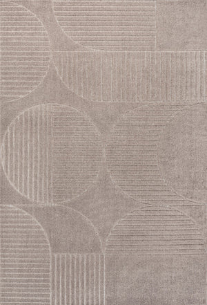 HomeRoots 8' X 10' Stylish Taupe and Beige Striped Area Rug for Indoor and Outdoor Use – Durable, Low-Maintenance Design 703722