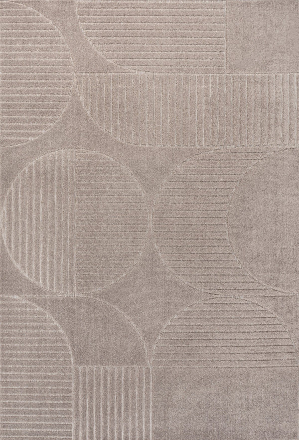 HomeRoots 8' X 10' Stylish Taupe and Beige Striped Area Rug for Indoor and Outdoor Use – Durable, Low-Maintenance Design 703722