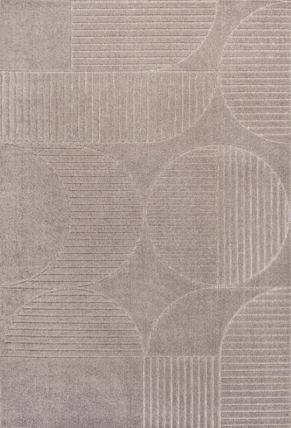 HomeRoots 8' X 10' Stylish Taupe and Beige Striped Area Rug for Indoor and Outdoor Use – Durable, Low-Maintenance Design 703722