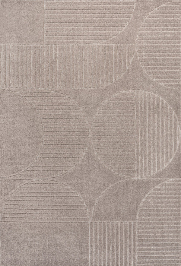 HomeRoots 8' X 10' Stylish Taupe and Beige Striped Area Rug for Indoor and Outdoor Use – Durable, Low-Maintenance Design 703722