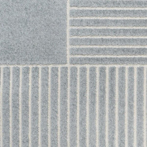 HomeRoots 8' Light Blue and Cream Striped Area Rug - Durable Indoor/Outdoor Design for Stylish Living Spaces 703724