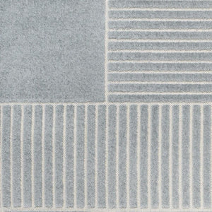 HomeRoots 8' Light Blue and Cream Striped Area Rug - Durable Indoor/Outdoor Design for Stylish Living Spaces 703724