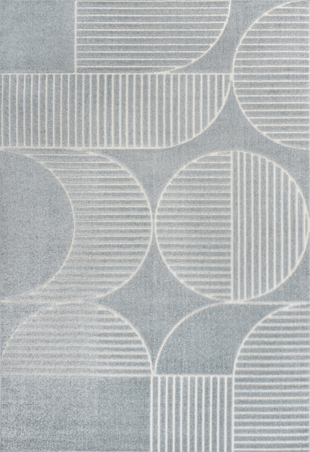 HomeRoots 8' Light Blue and Cream Striped Area Rug - Durable Indoor/Outdoor Design for Stylish Living Spaces 703724