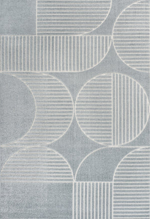 HomeRoots 8' Light Blue and Cream Striped Area Rug - Durable Indoor/Outdoor Design for Stylish Living Spaces 703724
