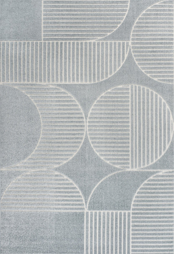 HomeRoots 8' Light Blue and Cream Striped Area Rug - Durable Indoor/Outdoor Design for Stylish Living Spaces 703724