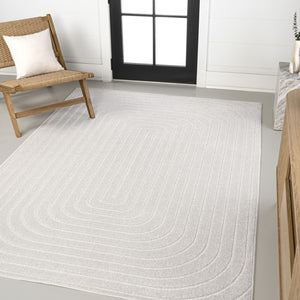 HomeRoots 8' X 10' Ivory Indoor Outdoor Area Rug - Elegant, Durable, Versatile Design for All Spaces & Styles 703725