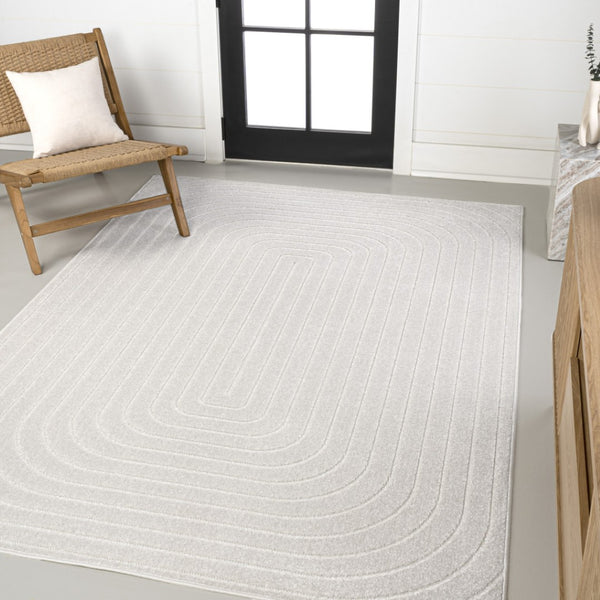 HomeRoots 8' X 10' Ivory Indoor Outdoor Area Rug - Elegant, Durable, Versatile Design for All Spaces & Styles 703725