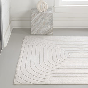 HomeRoots 8' X 10' Ivory Indoor Outdoor Area Rug - Elegant, Durable, Versatile Design for All Spaces & Styles 703725