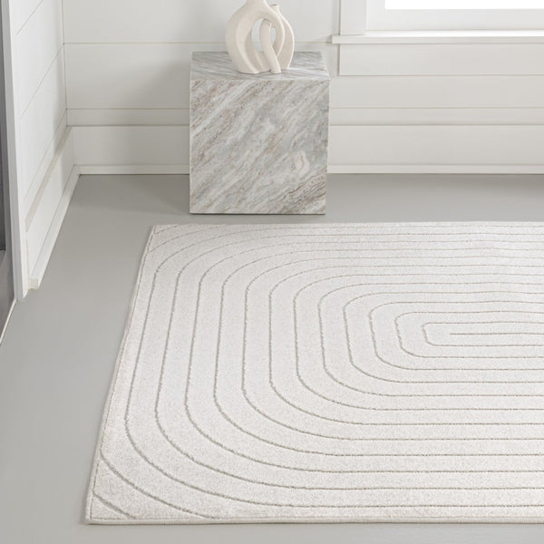 HomeRoots 8' X 10' Ivory Indoor Outdoor Area Rug - Elegant, Durable, Versatile Design for All Spaces & Styles 703725