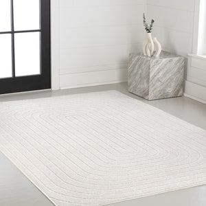 HomeRoots 8' X 10' Ivory Indoor Outdoor Area Rug - Elegant, Durable, Versatile Design for All Spaces & Styles 703725