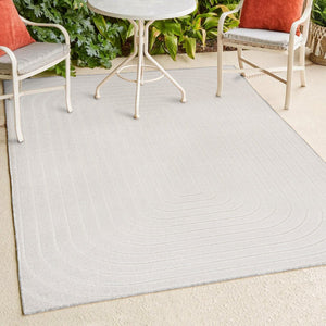 HomeRoots 8' X 10' Ivory Indoor Outdoor Area Rug - Elegant, Durable, Versatile Design for All Spaces & Styles 703725