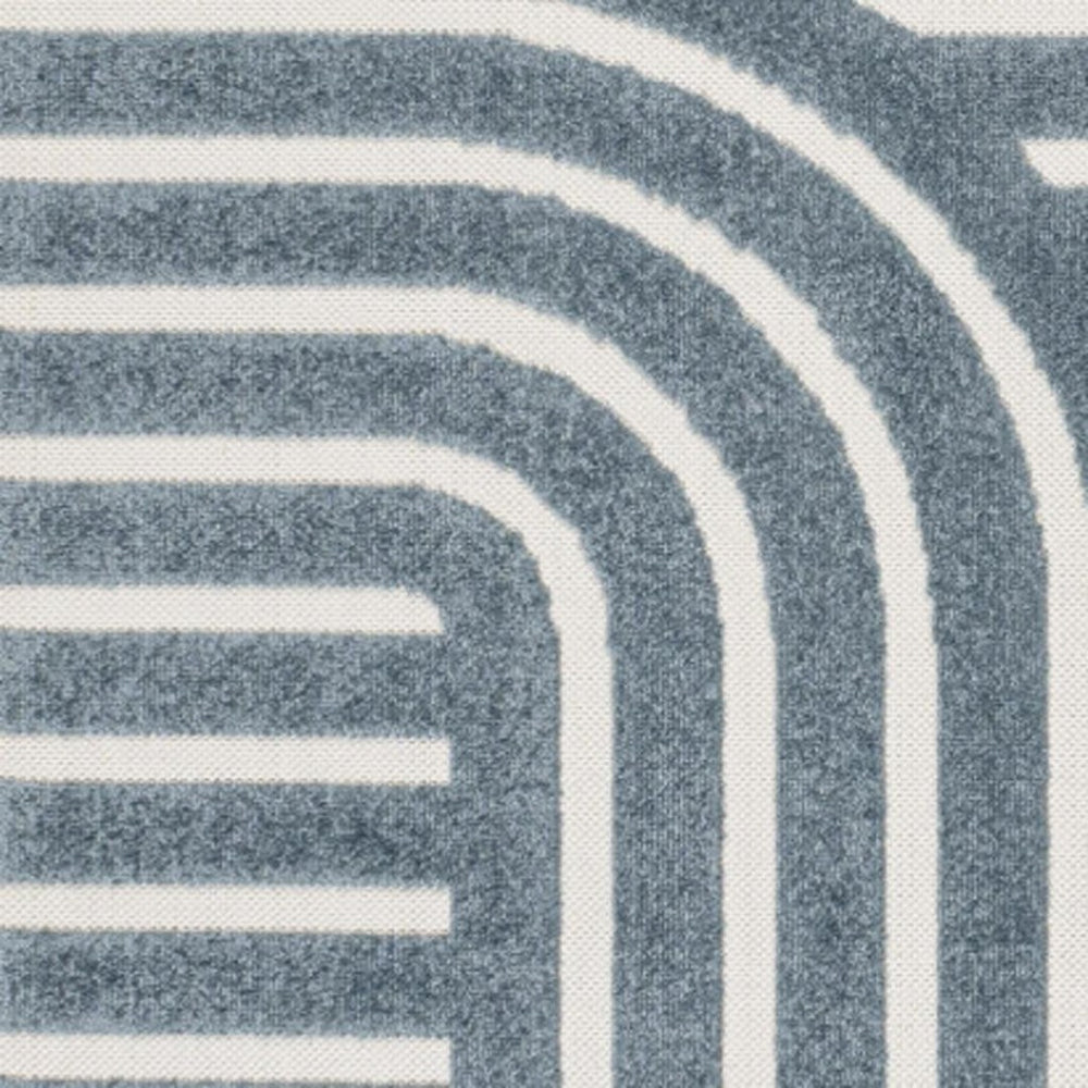 HomeRoots 8' X 10' Navy Blue and Cream Striped Indoor/Outdoor Rug - Durable, Stylish, Easy Care for Any Space! 703726