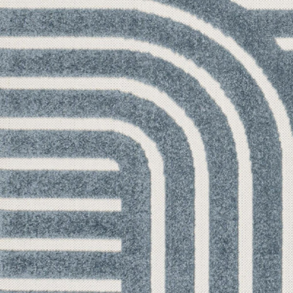 HomeRoots 8' X 10' Navy Blue and Cream Striped Indoor/Outdoor Rug - Durable, Stylish, Easy Care for Any Space! 703726