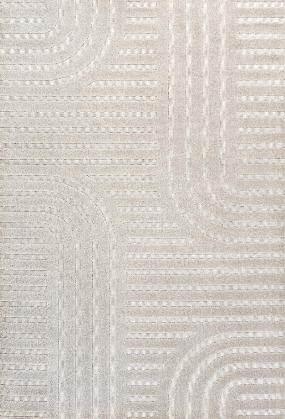 HomeRoots 8' X 10' Striped Indoor Outdoor Area Rug - Durable, Elegant Coastal Design for Any Space, Easy Care 703727