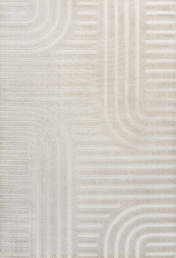 HomeRoots 8' X 10' Striped Indoor Outdoor Area Rug - Durable, Elegant Coastal Design for Any Space, Easy Care 703727