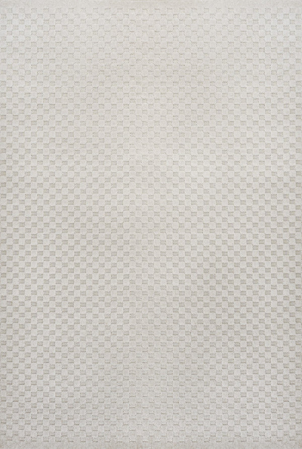 HomeRoots 8' X 10' Ivory and Cream Plaid Area Rug – Versatile Indoor/Outdoor Rug for Timeless Style and Comfort 703729