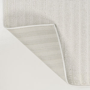 HomeRoots 8' X 10' Ivory and Cream Striped Area Rug - Versatile Indoor/Outdoor Charm with Easy Maintenance 703730