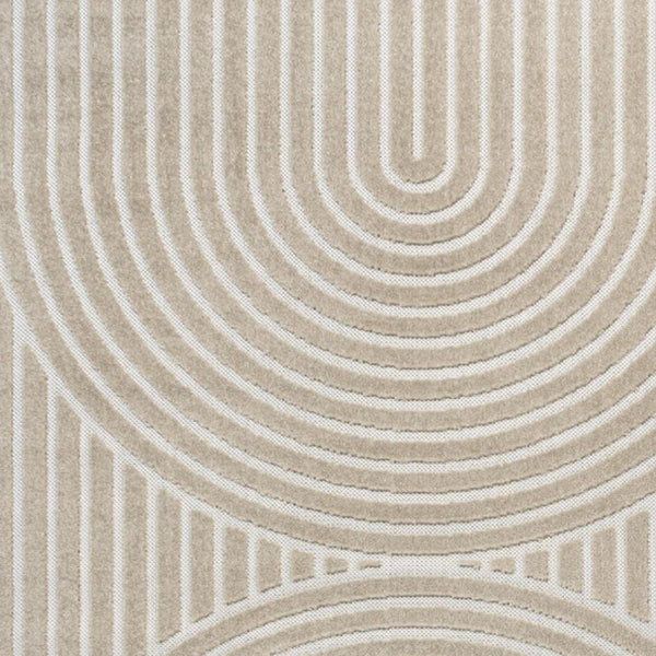HomeRoots 8' X 10' Beige and Cream Striped Indoor/Outdoor Area Rug – Timeless Style for Modern Living Spaces 703731