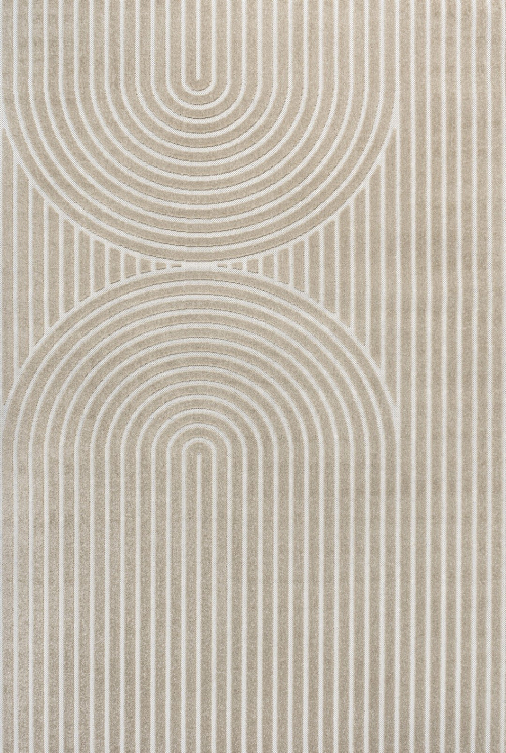 HomeRoots 8' X 10' Beige and Cream Striped Indoor/Outdoor Area Rug – Timeless Style for Modern Living Spaces 703731