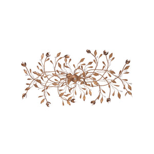 Chelsea House Bay Laurel Leaf Crystal Chandelier Italian Handcrafted Gold-Leaf Iron Frame Laurel Motifs With Sparkling Droplets 70376