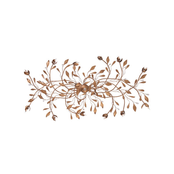 Chelsea House Bay Laurel Leaf Crystal Chandelier Italian Handcrafted Gold-Leaf Iron Frame Laurel Motifs With Sparkling Droplets 70376