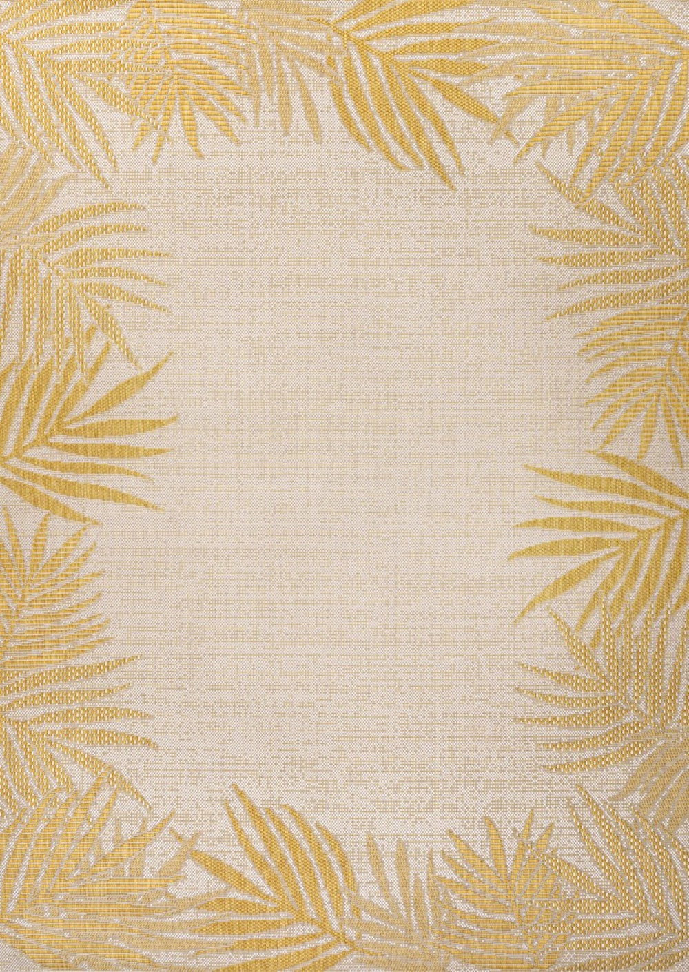HomeRoots 5' Yellow and Cream Floral Indoor Outdoor Area Rug - Durable, Stylish Accent for Any Space! 703780