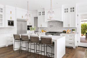 Chelsea House Quatrefoil Lantern By Lisa Kahn — White With Gold Accents, 30" H Statement Pendant With 6' Chain 70379