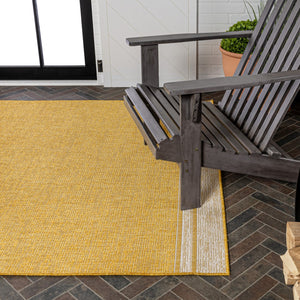 HomeRoots 8' X 10' Vibrant Yellow & Cream Area Rug – Stylish, Durable, Indoor/Outdoor Decor for Any Space 703795