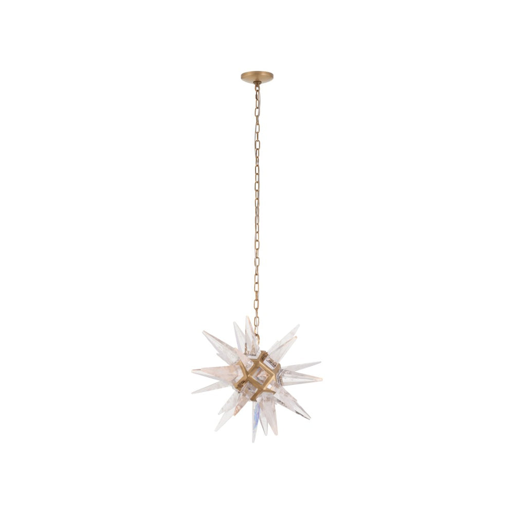 Chelsea House Vela Star-Shaped Glass Pendant Light In Polished Nickel | Sculptural 20" Fixture, Chain Mounting 70380
