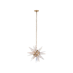 Chelsea House Vela Star-Shaped Glass Pendant Light In Polished Nickel | Sculptural 20" Fixture, Chain Mounting 70380