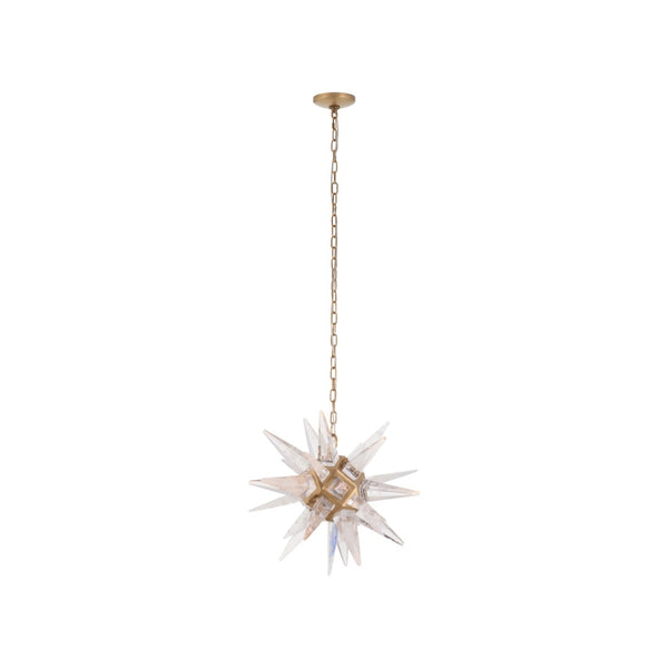 Chelsea House Vela Star-Shaped Glass Pendant Light In Polished Nickel | Sculptural 20" Fixture, Chain Mounting 70380