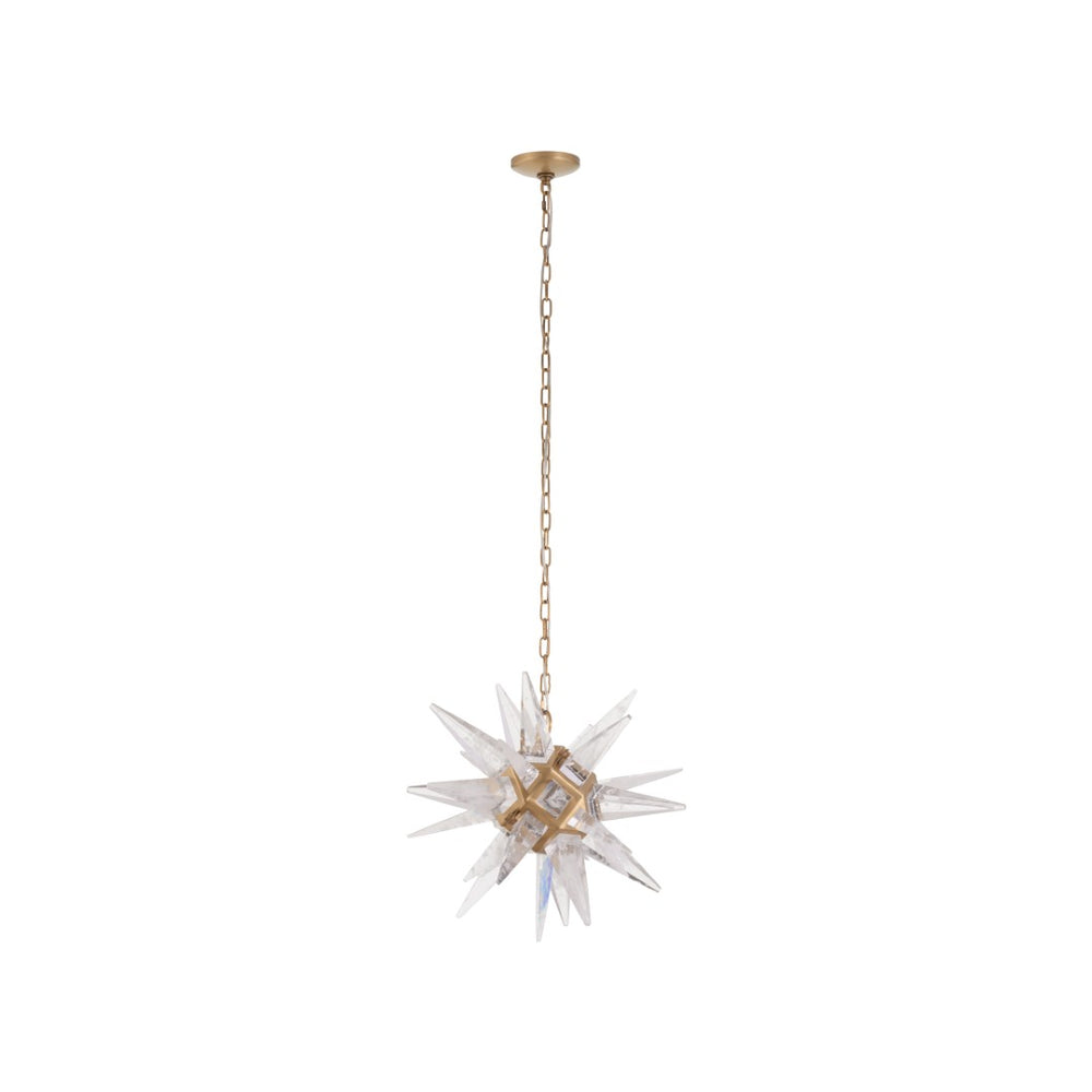 Chelsea House Vela Star-Shaped Glass Pendant Light In Polished Nickel | Sculptural 20" Fixture, Chain Mounting 70380