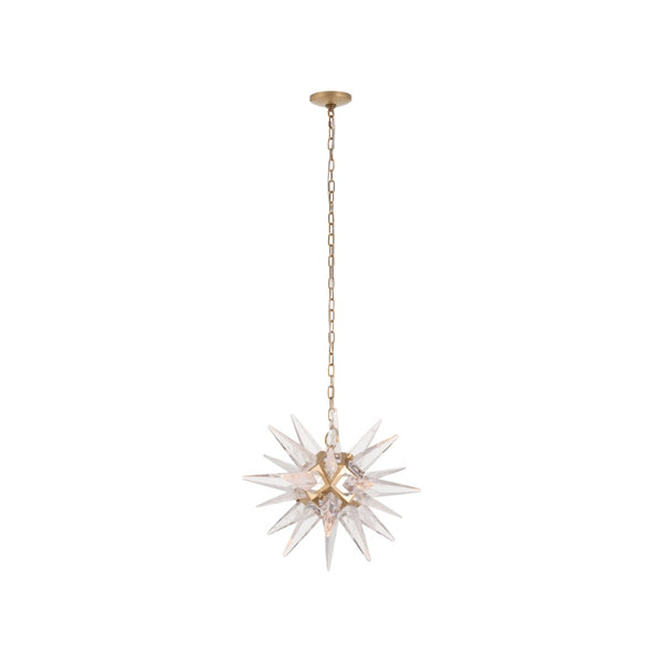 Chelsea House Vela Star-Shaped Glass Pendant Light In Polished Nickel | Sculptural 20" Fixture, Chain Mounting 70380