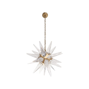 Chelsea House Vela Star-Shaped Glass Pendant Light In Polished Nickel | Sculptural 20" Fixture, Chain Mounting 70380