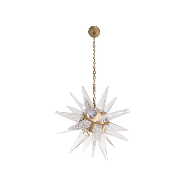 Chelsea House Vela Star-Shaped Glass Pendant Light In Polished Nickel | Sculptural 20" Fixture, Chain Mounting 70380