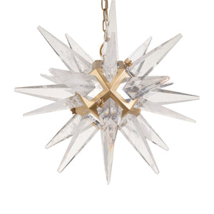 Chelsea House Vela Star-Shaped Glass Pendant Light In Polished Nickel | Sculptural 20" Fixture, Chain Mounting 70380