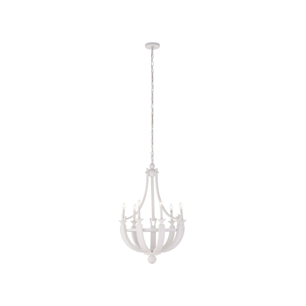 Chelsea House Lumiere Blanche 8-Bulb White Plaster Chandelier — Timeless Contemporary Fixture For Dining & Foyer (38" X 25") 70381