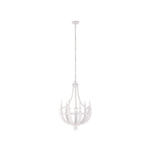 Chelsea House Lumiere Blanche 8-Bulb White Plaster Chandelier — Timeless Contemporary Fixture For Dining & Foyer (38" X 25") 70381