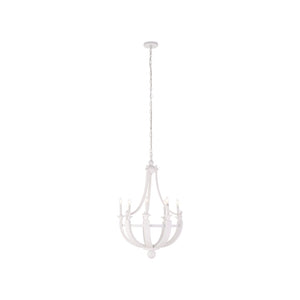 Chelsea House Lumiere Blanche 8-Bulb White Plaster Chandelier — Timeless Contemporary Fixture For Dining & Foyer (38" X 25") 70381