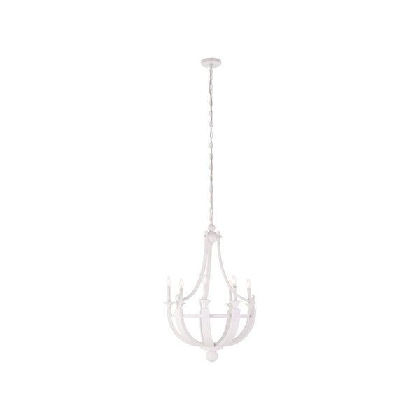 Chelsea House Lumiere Blanche 8-Bulb White Plaster Chandelier — Timeless Contemporary Fixture For Dining & Foyer (38" X 25") 70381