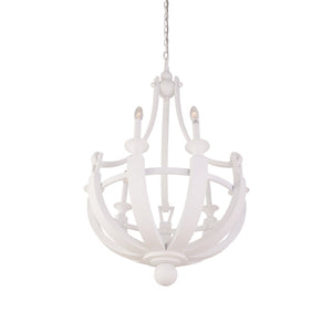 Chelsea House Lumiere Blanche 8-Bulb White Plaster Chandelier — Timeless Contemporary Fixture For Dining & Foyer (38" X 25") 70381