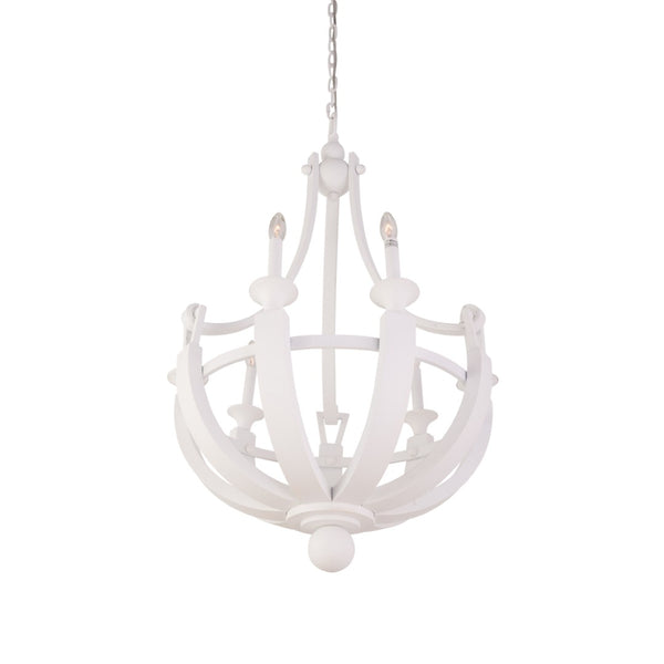 Chelsea House Lumiere Blanche 8-Bulb White Plaster Chandelier — Timeless Contemporary Fixture For Dining & Foyer (38" X 25") 70381