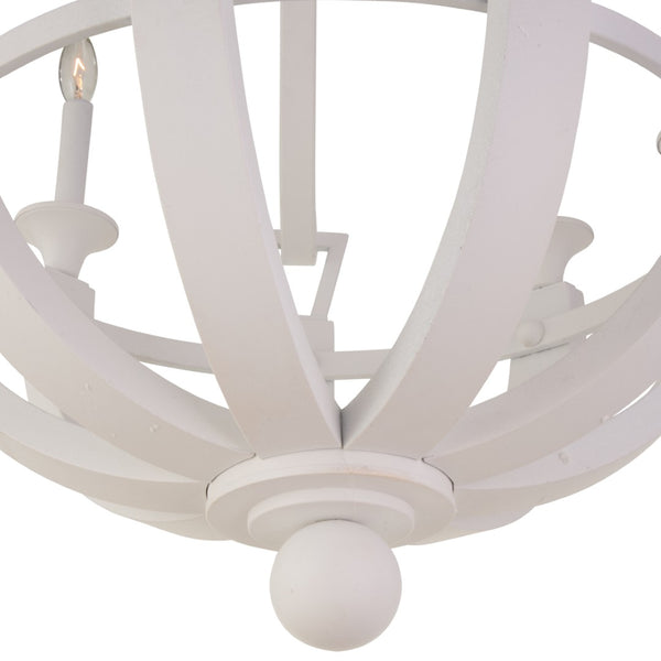 Chelsea House Lumiere Blanche 8-Bulb White Plaster Chandelier — Timeless Contemporary Fixture For Dining & Foyer (38" X 25") 70381